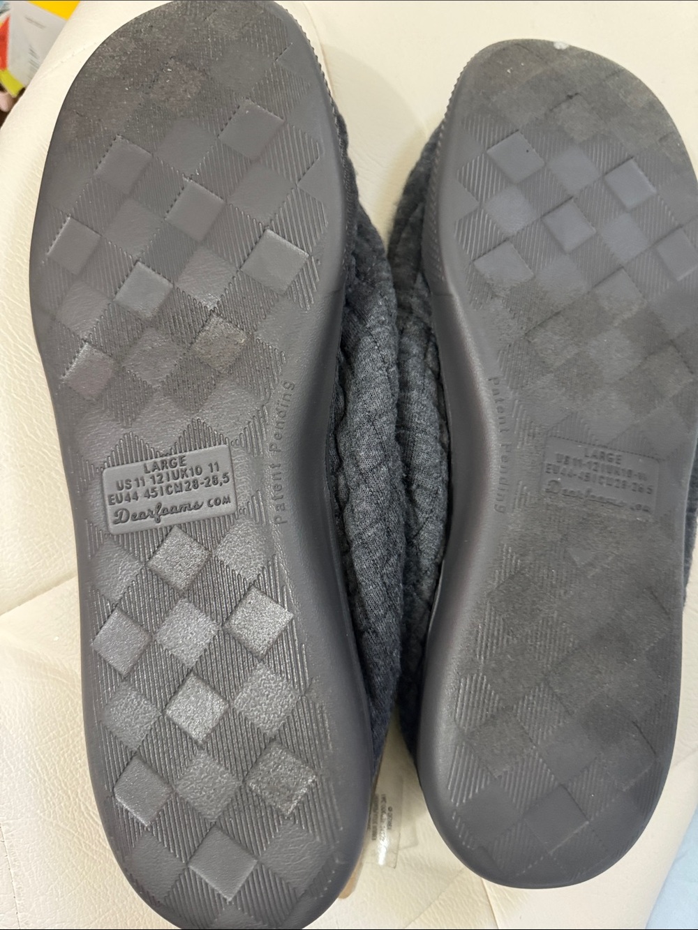 dearfoams Quilted Slip-On Loafers for Men — Dark Gray